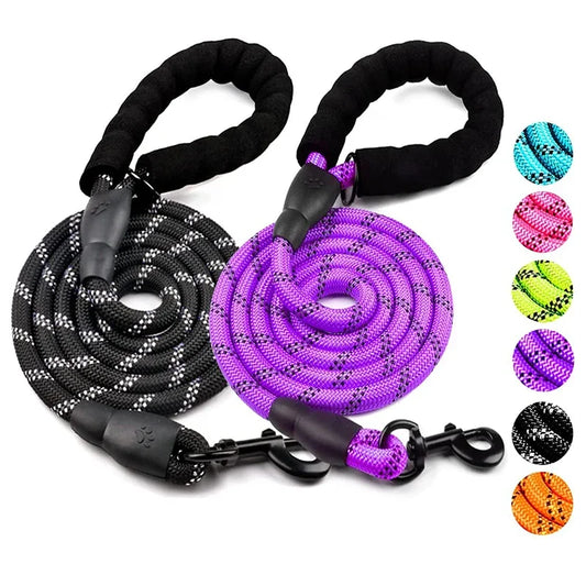 Padded-Handle Reflective Dog Leash
