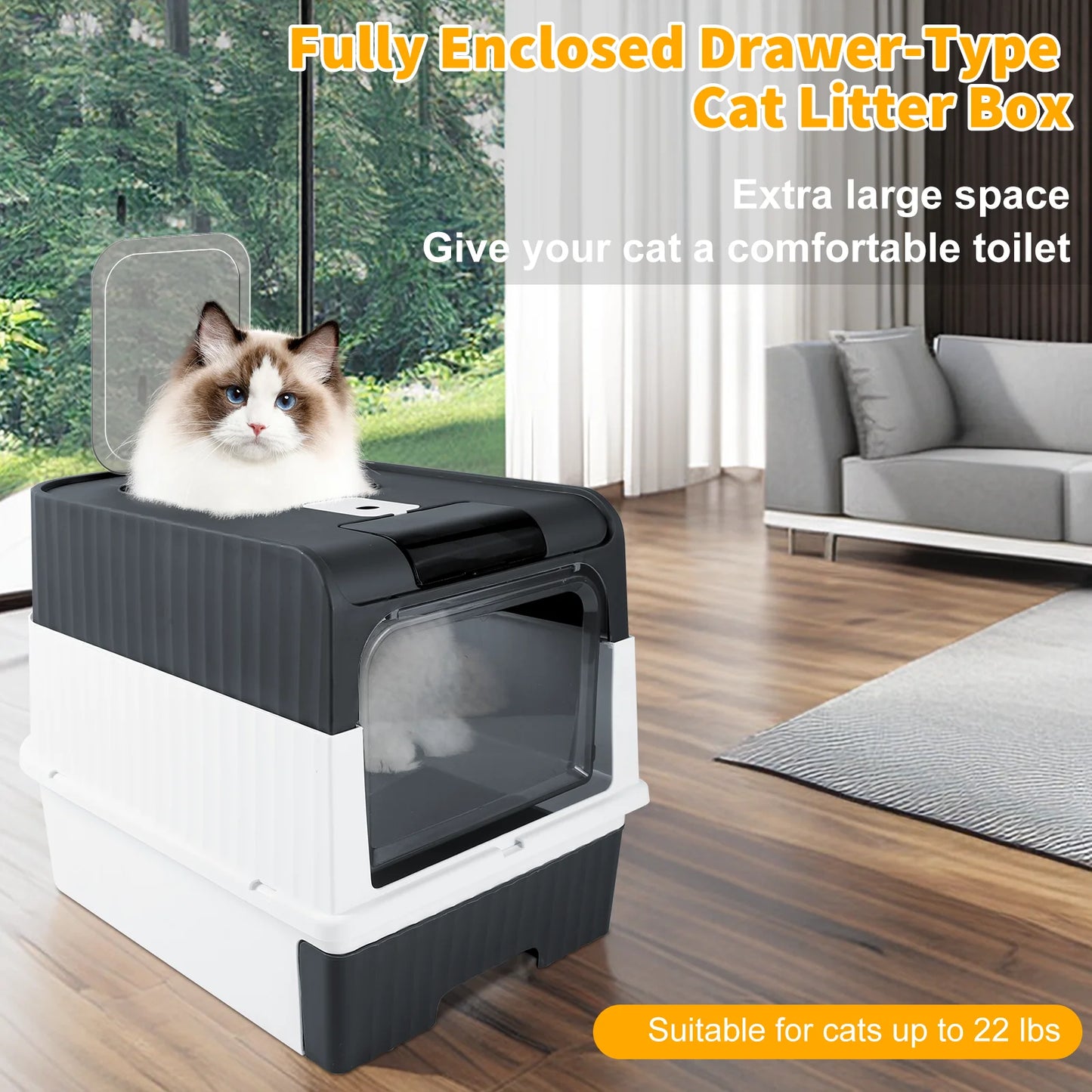 Enclosed Drawer Type  Cat Litter Box