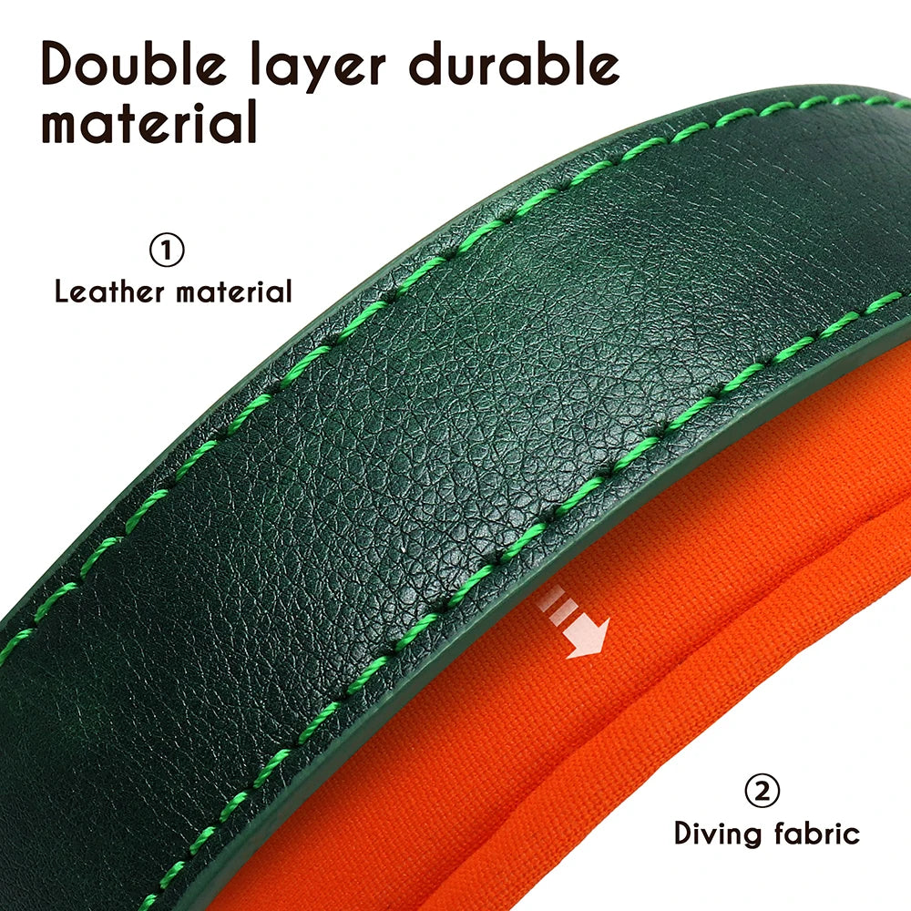 Personalized Leather Dog Collar with Engraved ID Tag